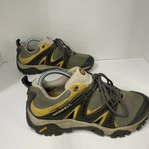 Merrell Reactor Ventilator Hiking Shoe Continuum Mens 8.5 Yellow Charcoal Vibram - Picture 5 of 9